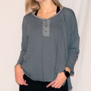 anthropologie striped boxy t-shirt